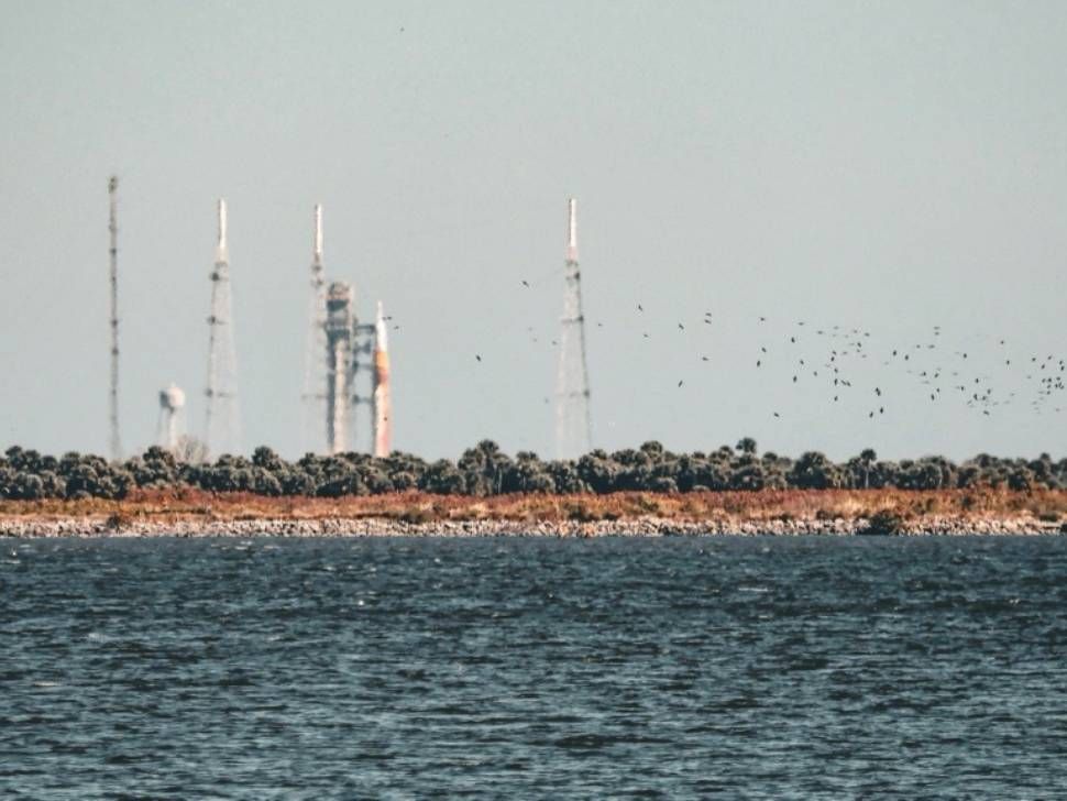 Artemis II before launch (photo provided by Hans Epp)